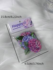 1包20张大号花瓣印花墨水刺绣球花装饰日记本材料贴纸返校季 - 彩色 - 查看 3