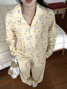 DAZY 可爱兔子印花女士睡衣套装