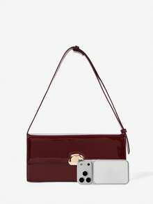 Maija 1pc Women's Shoulder Bag, Hobo Bag, Handbag, Wine Red Color, Fashion, Elegant, Minimalist, Personalized, Versatile, Classic, Suitable For Commuting, Office, Dating, Daily, Shopping, Afternoon Tea (Adjustable Shoulder Strap), New Year, Valentine's Day - Burgundy - View 6