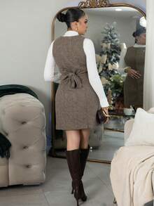 Melissa Matos 女士千鸟格印花领无袖迷你连衣裙 - 彩色 - 查看 2