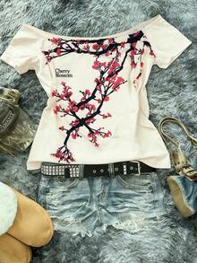 Glimmora Y2K 女式印花T恤，梅花图案T恤，适合秋冬季节，时尚印花T恤，潮流T恤，送给兄弟姐妹的礼物，送给姐妹的礼物，可爱T恤，2000年代复古T恤，休闲简约，时尚T恤 - 杏色 - 查看 1