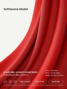 GLOWMODE SoftSerene Modal Silky-Smooth Comfy Drawstring Waist Relaxed Fit Contrast Color Leg-Lengthening Sweatpants With Side Pockets Daily Casual Wear  Spring Summer - Fiery Red - View 5