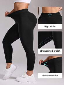 Rhythm Era Leggings termici imbottiti neri da donna, taglia curvy, autunno/inverno - nero - Visualizzare 3