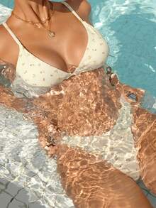 Swim Mod Söt, blommig strandbikiniset för kvinnor, vår/sommar - Multifärgad - Visa 4