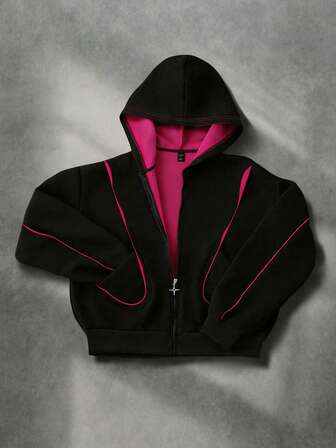 Street Life Herren Patchwork Kontrast Farbblock Sweatshirt, Retro Straßen-Style