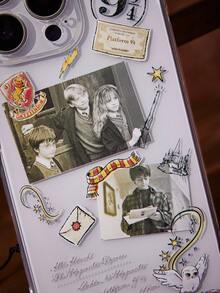 HARRY POTTER X SHEIN Cineframe Pattern Printed Transparent Phone Case, Compatible With IPhone 11 - 17 Pro Max - transparent white - View 8