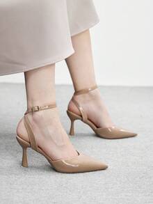 CUCCOO BIZCHIC Giày cao gót mũi nhọn, gót mảnh, màu mơ, kiểu dáng tối giản cổ điển dành cho nữ, đa năng cho đi làm, dự tiệc, các dịp trang trọng. - Màu be - Xem 5