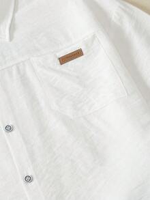 Casuvi Kids Bộ đồ hè mới thời trang cho bé trai: áo sơ mi ngắn tay và quần short rộng rãi. - Đen và trắng - Xem 6