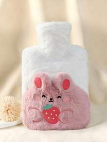POKOJA LAND Winter Plush Hot Water Bag Cartoon Design Thickened PVC Warm Bottle Removable Cover Cold Weather Aid(The Color Of The Expression Accessories Is Random.) - Multicolor - View 8
