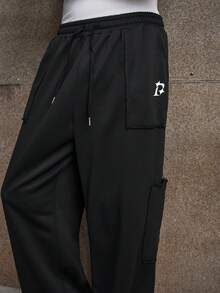 Men's AXEPEAK Casual Fashionable Sweatpants - Black - View 6