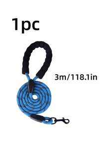 1pc Round Rope Pet Leash, Suitable For Long-Distance Dog Walking, Sturdy . - Blue - View 7