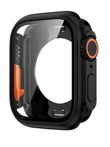 Screen Protector Case, Front And Back Cover Protection Case (Titanium) Compatible With Apple Watch Series 9/8/7/6/5/4/Series SE 2 45mm 41mm 44mm 40mm.