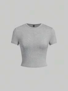 SHEIN EZwear 5件/包 基本款纯色修身短袖T恤 女士基础款T恤 女士T恤 女士衬衫套装 女士上衣套装 纯色T恤 女士3件装上衣 女士T恤 女士衬衫套装 女士T恤 女士短袖上衣 女士T恤 女士上衣 女士T恤套装 女士上衣 - 彩色 - 查看 7
