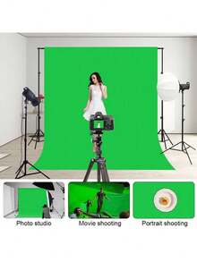 GAINVANE 色键绿幕背景布，加厚绿色幕布背景，带杆袋，全套直播配件 - 綠色 - 查看 4