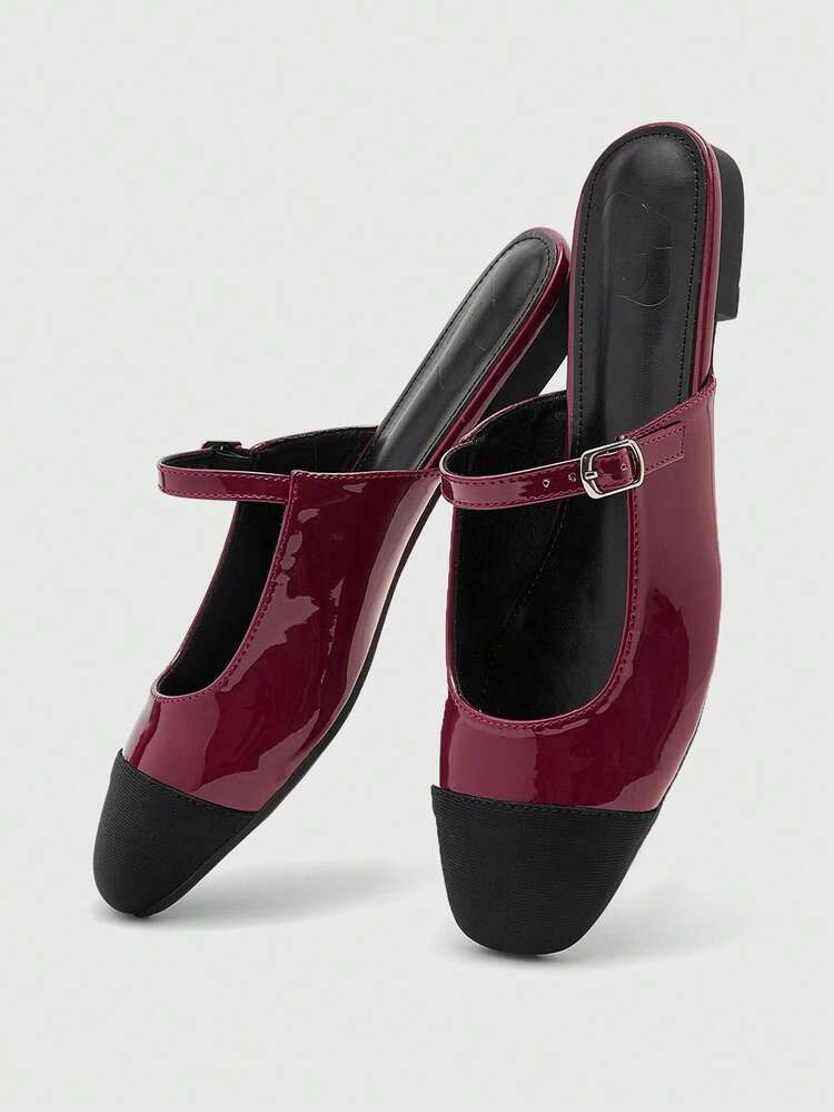 CUCCOO BIZCHIC Classic Simple And Fashionable Color Block Splicing Women's Flat Shoes Hollow Design Workplace Office Commuter Women's Shoes Comfortable And Elegant Versatile Vacation Women's Shoes Valentine's Day