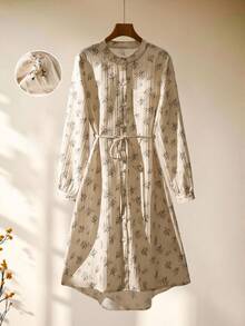 Rusticease Đầm hoa nhí thanh lịch, dài ngang gối dành cho nữ - Nhiều màu - Xem 3