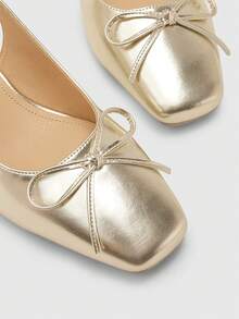 CUCCOO BIZCHIC Women's Classic Low Chunky Heel Coffee Color Slip-On Flats, Elegant For Daily Wear, Commuting And Office - Rose Gold - View 6