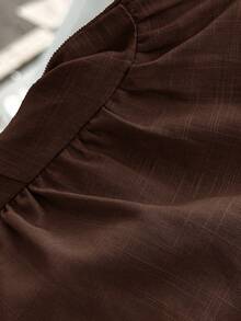 Siren Gaze Women's Summer New Jacquard Ruffle Hem Round Neck Camisole Brown Blouse,Summer Top - Coffee Brown - View 7