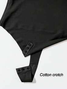 SHEIN 1 bộ áo định hình toàn thân màu trơn dành cho nữ, có dây đeo điều chỉnh được. - màu đen - Xem 7