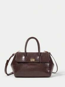 SHECARRY Women Casual Large Capacity Tote Handbag Valentines - Coffee Brown - View 4