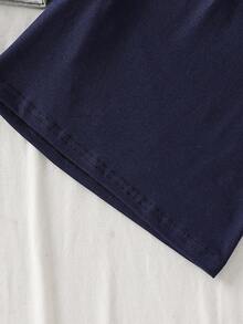 Conjunto de pijama de 4 piezas con manga corta y pantalones cortos minimalista y multicolor para adolescentes (niños) - Multicolor - Ver 8
