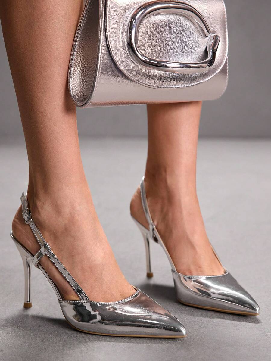 CUCCOO SZL Women's Pointed Toe Buckle Design Fashionable Elegant High Heels Valentine's Day