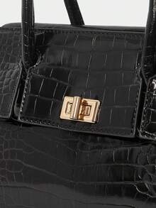 SHECARRY Women's Fashion Versatile Simple Casual Tote Handbag - Gun color - View 5