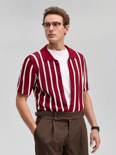 Officeau Cardigan tricoté ajouré coloré pour homme, pour l'été et le printemps