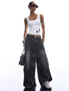 LYSMO 女士时尚嘻哈露背背心 - 白色 - 查看 8