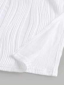 Firerie Kids Firerie Kids Vestido de punto maxi ajustado con hombro asimétrico y cintura fruncida, elegante y casual, adecuado para vacaciones, para niñas preadolescentes - Blanco - Ver 5