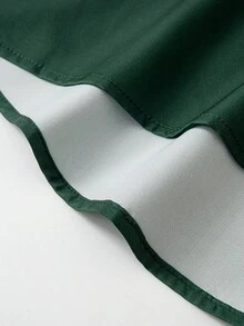 Linhara 大码撞色印花V领短袖衬衫 - 綠色 - 查看 6