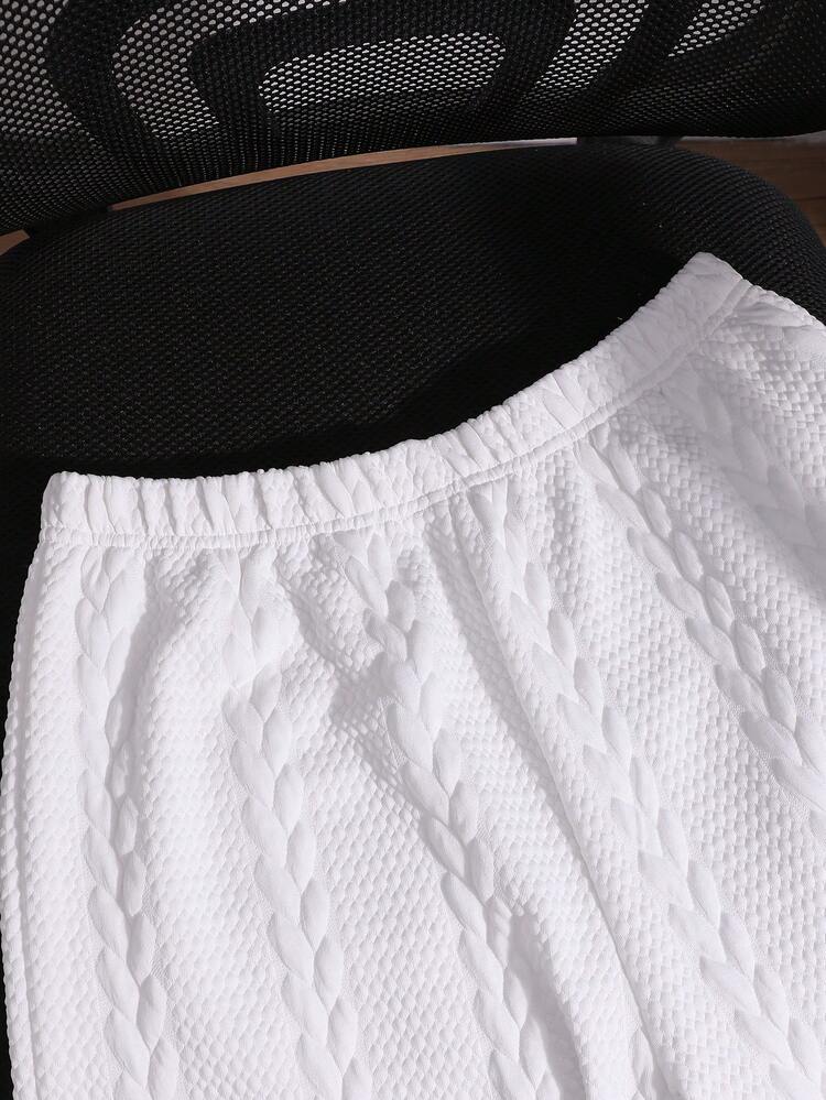 2pcs/Set Casual Polo Collar Shirt And Shorts Set For Teenage Boys - White - View 8