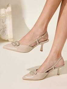 CUCCOO CHICEST Women's Fashion High Heel Rhinestone Buckle Dress Shoes For Party & Daily Wear Valentine's Day