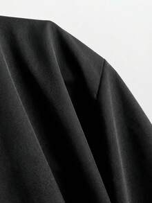 Comfortcana 女士黑色褶裥下摆拼接优雅长款婚纱 - 黑色 - 查看 6