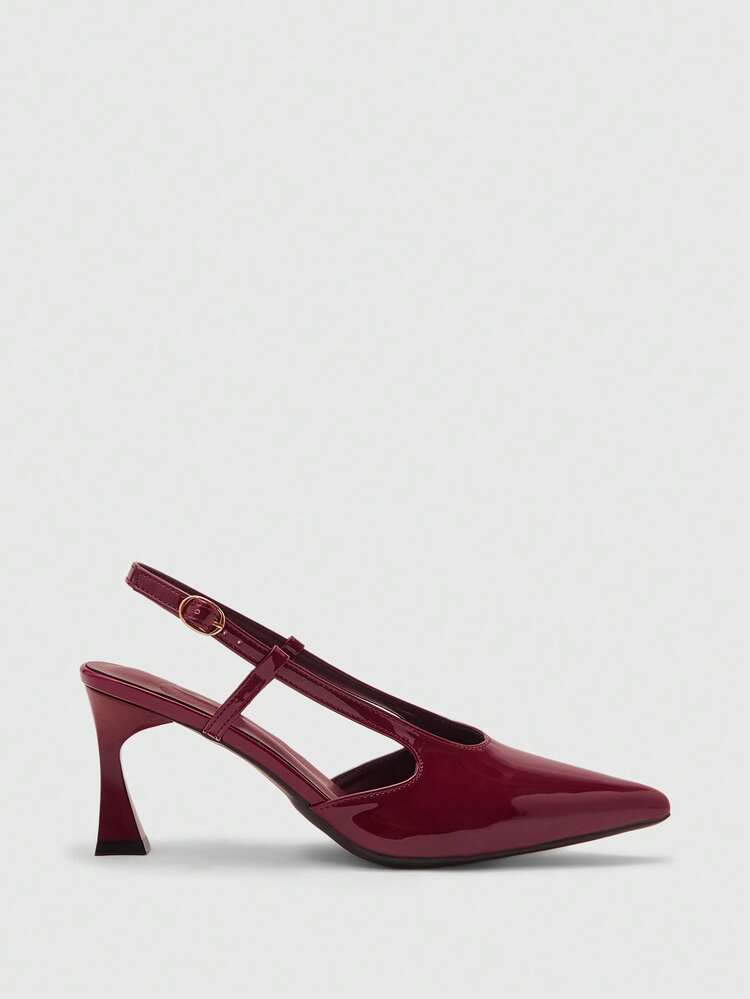 CUCCOO BIZCHIC Décolleté con punta affusolata e tacco a spillo alto, bordeaux, con cinturino posteriore, stile minimalista classico, scarpe da donna versatili per uso quotidiano, pendolarismo, eleganza e feste