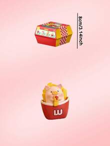 POKOJA LAND 盲盒收藏人偶礼品，可爱装饰，LULUAI 汉堡猪盲盒人偶 - 4 款常规款（无隐藏款），ABS 材质收藏玩具，快餐主题设计（汉堡盒、薯条杯、外卖车），送给亲朋好友的贴心礼物，独特的厨房/餐桌装饰，可爱的食物主题人偶套装，适合人偶收藏家和美食爱好者。 - 潮玩盲盒 - 查看 6