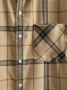 Manfinity Homme 男士格子印花纽扣前襟口袋休闲长袖衬衫 男士纽扣衬衫 男士衬衫 复古男士衬衫 男士叠穿衬衫 格子夹克 男士复古风格，适合日常休闲、周末旅行、户外活动、探险旅行、轻松的工作环境或半正式场合，也是送给男友/丈夫的礼物，周年纪念/生日礼物，适合派对、暑假、新年、婚礼、情人节等场合。 - 彩色 - 查看 5