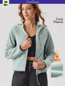 OutZeal Women Winter Outdoor Fleece Thermal Lined Hiking Camping Hooded Zip Up Jacket