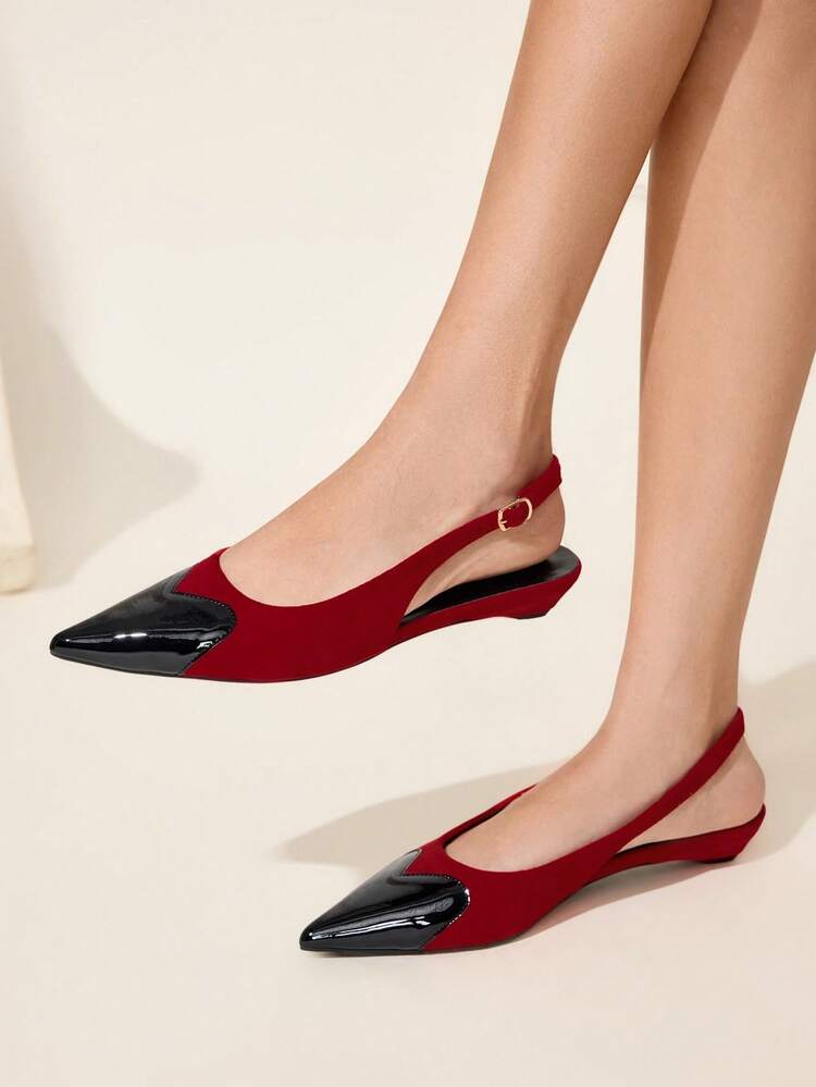 CUCCOO CHICEST Women's Elegant Commuter Pointed Toe Flats With Color Blocking Elegant Shoes Wedding Shoes Spring Shoes Bride Shoes