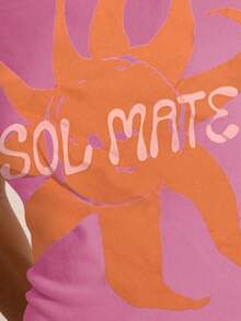 MUSERA 修身太阳图案婴儿T恤，春假波西米亚风伊比沙岛优雅海滩可爱返校季优雅夏季假期 - 粉色 - 查看 6