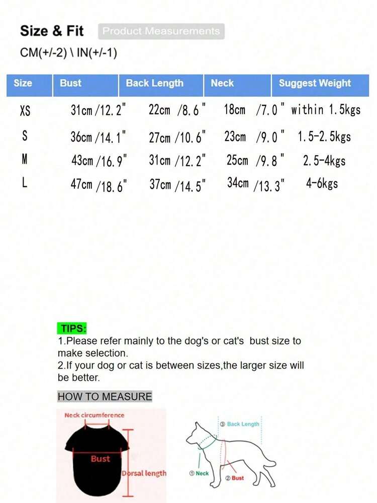 1pc Summer Pet Clothes For Cats And Dogs English Lettering Vest/T-Shirt For Dog & Cat Apparel - Multicolor - View 6