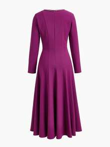 ZEYLAH 优雅浪漫的女士中长连衣裙 - 紫色 - 查看 2