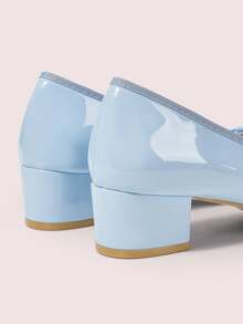 CUCCOO DOLLMOD 女士黑色时尚经典可爱蝴蝶结学院风洛丽塔风格玛丽珍低跟鞋 - 藍色 - 查看 10