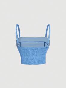 SHEIN MOD 大码女式白色刺绣长款连衣裙两件套，波西米亚风多层荷叶边下摆，适合约会、度假、野餐、海滩穿着，舒适百搭 - 藍色 - 查看 6