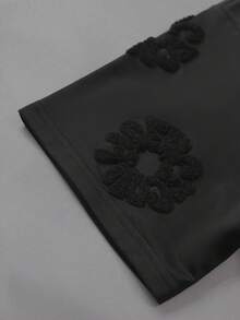 STYNVO 男士加大码休闲黑色贴花圆领短袖T恤 - 黑色 - 查看 5