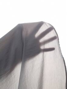 Heiryn 女士纯色圆领褶裥设计优雅中长连衣裙 - 藍色 - 查看 9