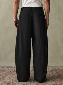 SWAVVY Quần dài nam màu trơn có túi, ống cong, dáng rộng, quần dài nam dáng suông, quần tây nam, quần ống rộng nam, quần kiểu Nhật cho nam, quần vải lanh đen kiểu Treaty Oak Revival, quần ống rộng nam, quần tây nam, quần Sumwon ngày Thánh Patrick - màu đen - Xem 6