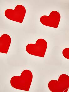 Franclia Women's Elegant Heart Print V-Neck Sleeveless Blouse, Valentine's Day Heart Dress Wrap Dress Cute Dress Strawberry Dress Women Cherry Dress Women