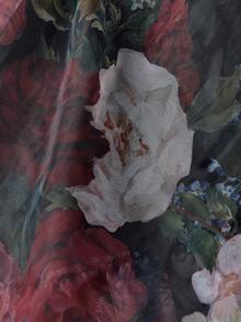 SHEIN MOD 女士波西米亚风欧根纱印花吊带长裙，多层裙摆，多色 - 彩色 - 查看 5