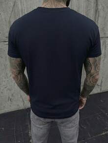 HIMLAND Men's Casual Commute Street Sports Graphic T-Shirt - Black - View 2